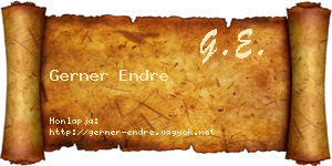 Gerner Endre névjegykártya